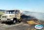 Carreta emplacada em So Jos do Cedro  completamente destruda em incndio